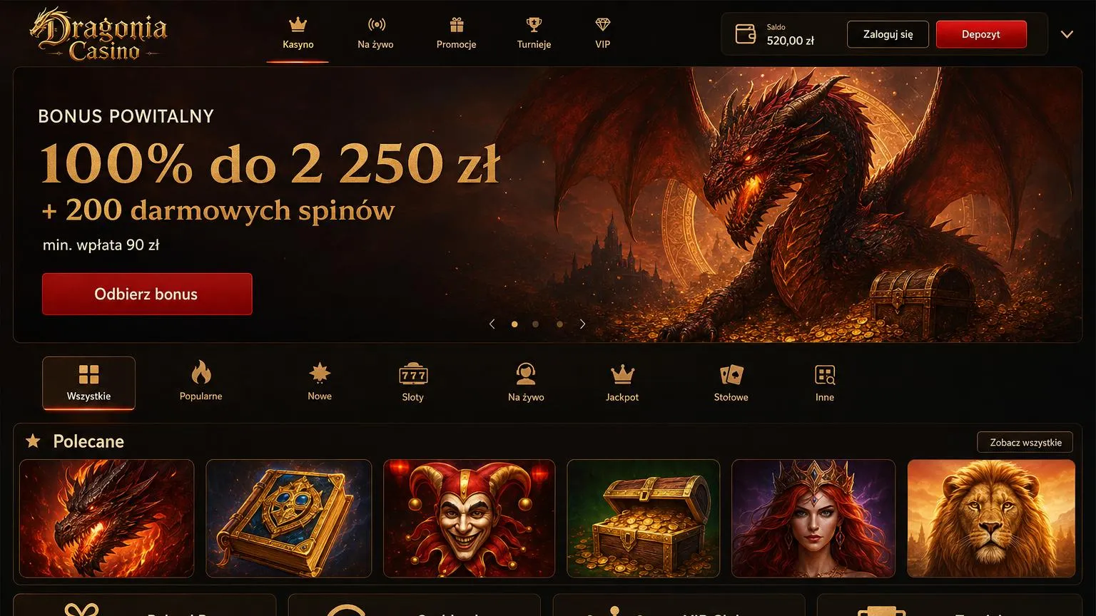 Kluczowe cechy Dragonia Casino