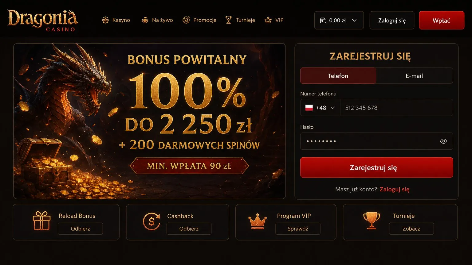 Dragonia Casino logowanie – proces logowania